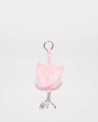 Pink Fluffy Multi Charger Key Ring