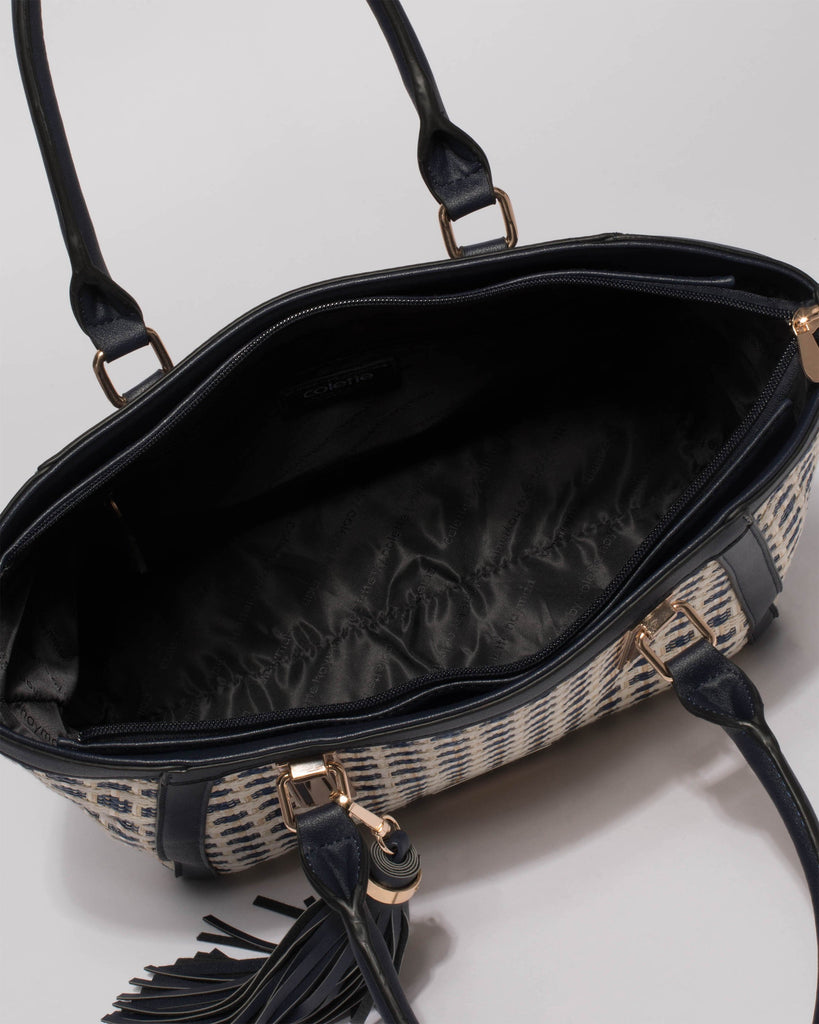 Navy Kaylin Large Tote Bag