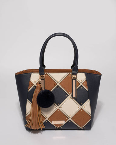 Navy Tan Kaylin Limited Edition Tote Bag
