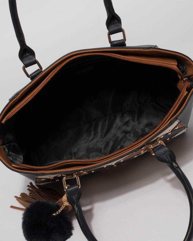 Navy Tan Kaylin Limited Edition Tote Bag