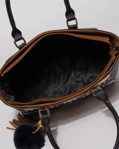 Navy Tan Kaylin Limited Edition Tote Bag