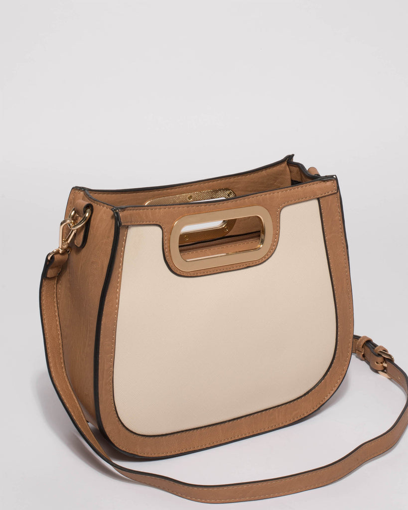Natural Jana Structured Tote Bag