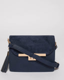 Navy Casey Tassel Saddle Crossbody Bag