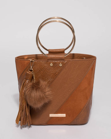 Tan Emma Ring Bucket Mini Bag