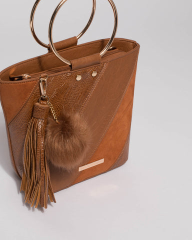 Tan Emma Ring Bucket Mini Bag