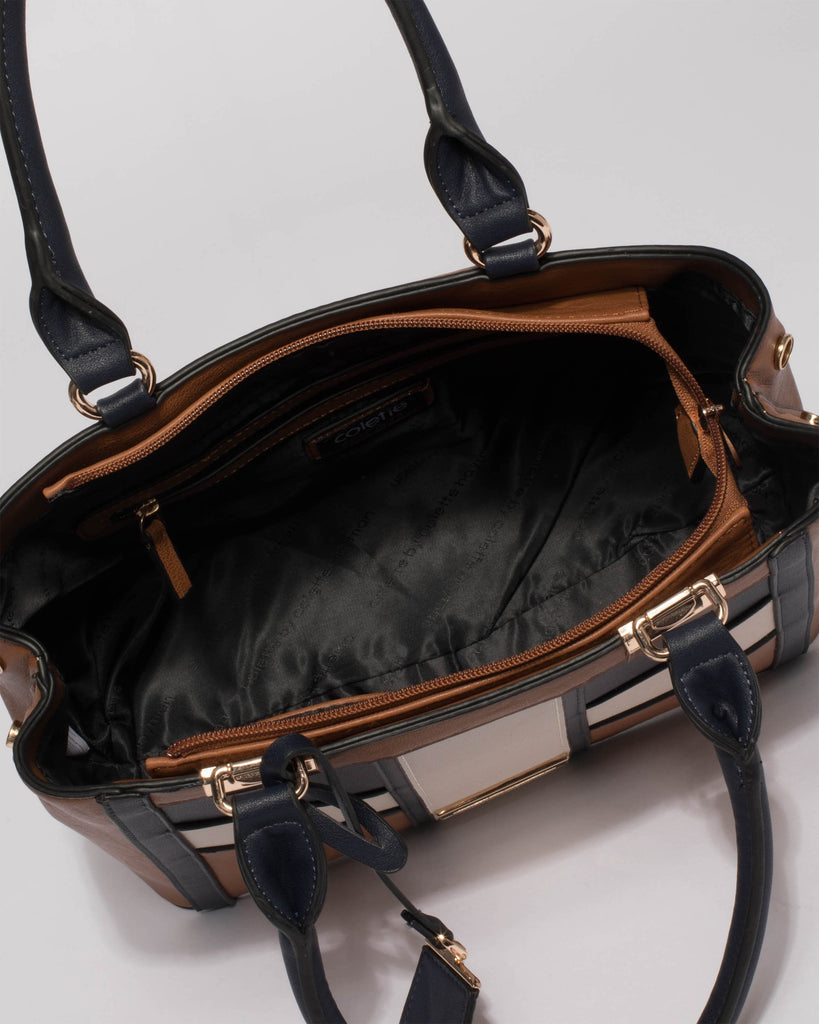 Multi Colour Harper Panel Medium Tote Bag