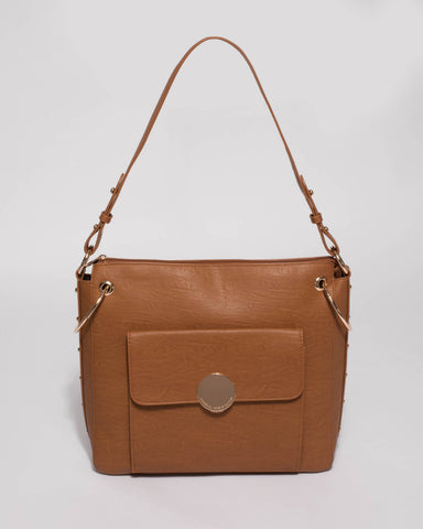 Tan Maya Large Tote Bag