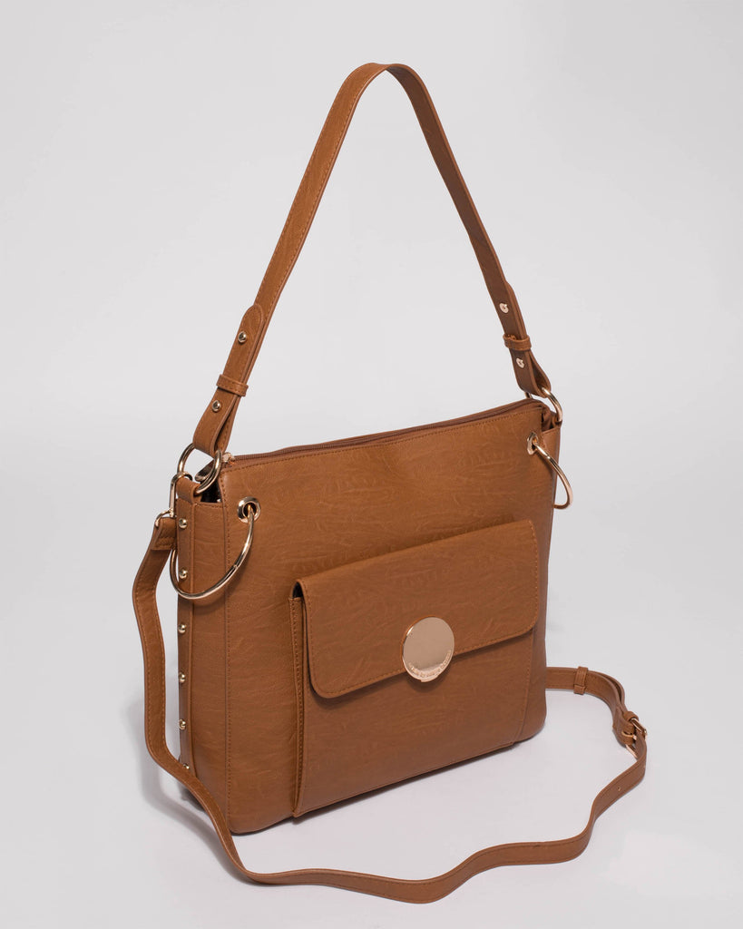 Tan Maya Large Tote Bag