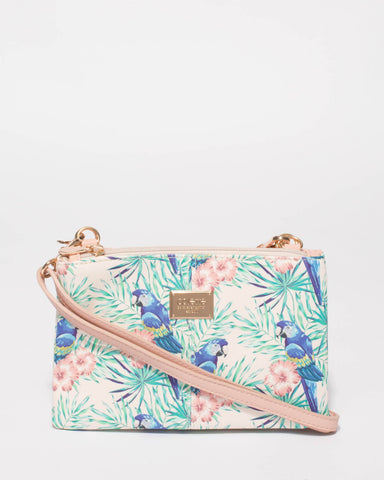 Multi Colour Parrot Double Peta Crossbody Bag