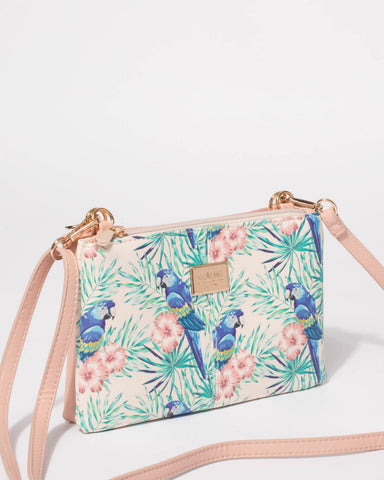 Multi Colour Parrot Double Peta Crossbody Bag