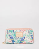 Multi Colour Double Zip Around Wallet