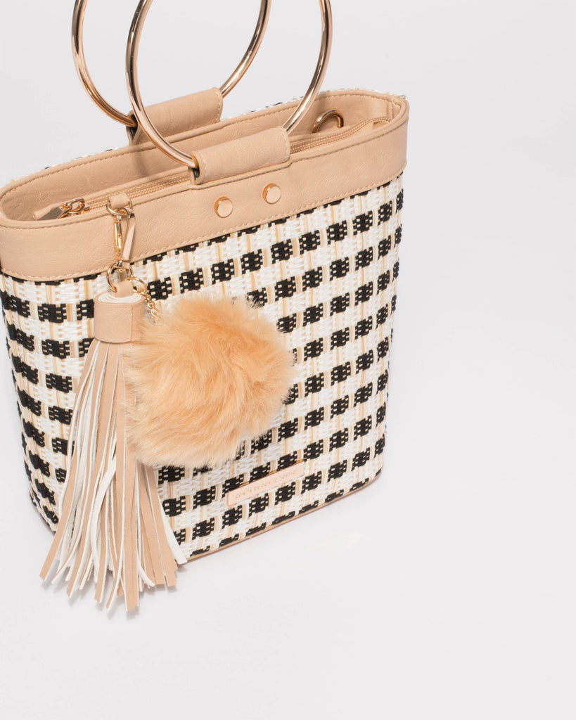 Natural Sabrina Ring Hardware Tote Bag