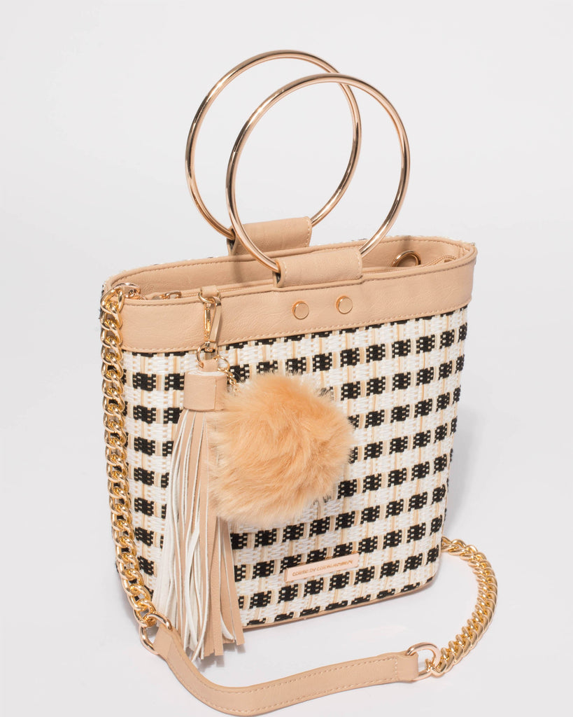 Natural Sabrina Ring Hardware Tote Bag