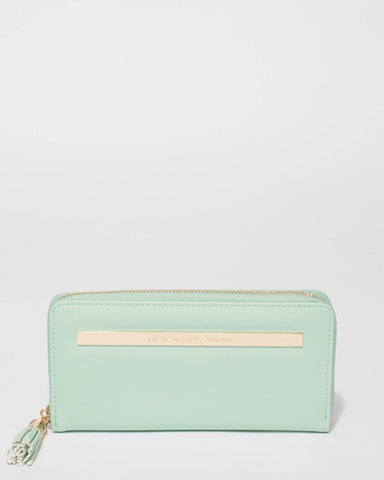 Mint Green Nina Embossed Wallet