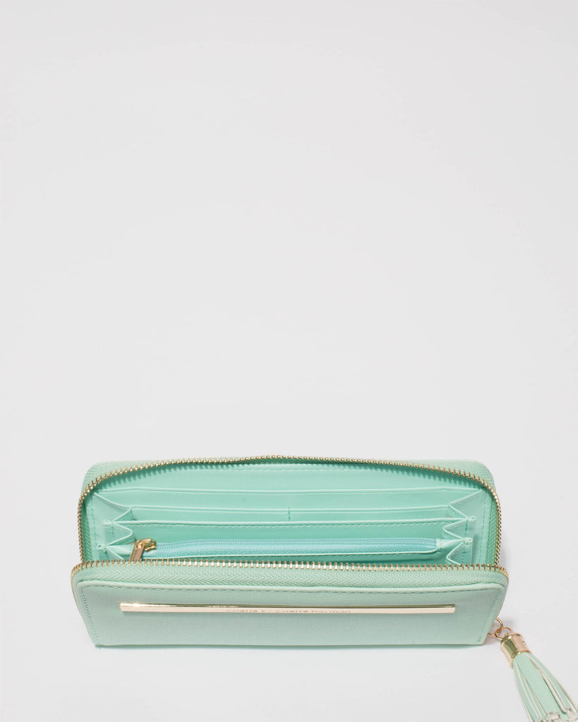 Mint Green Nina Embossed Wallet
