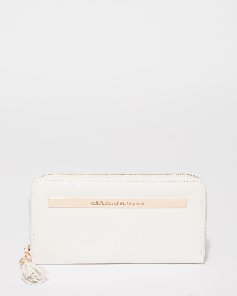 White Nina Embossed Wallet