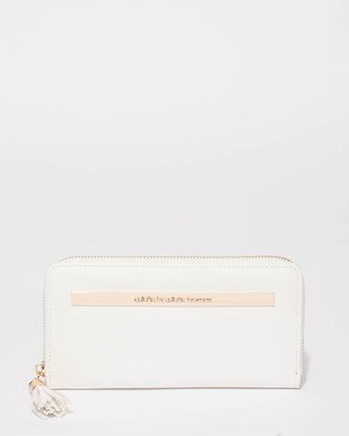 White Nina Embossed Wallet