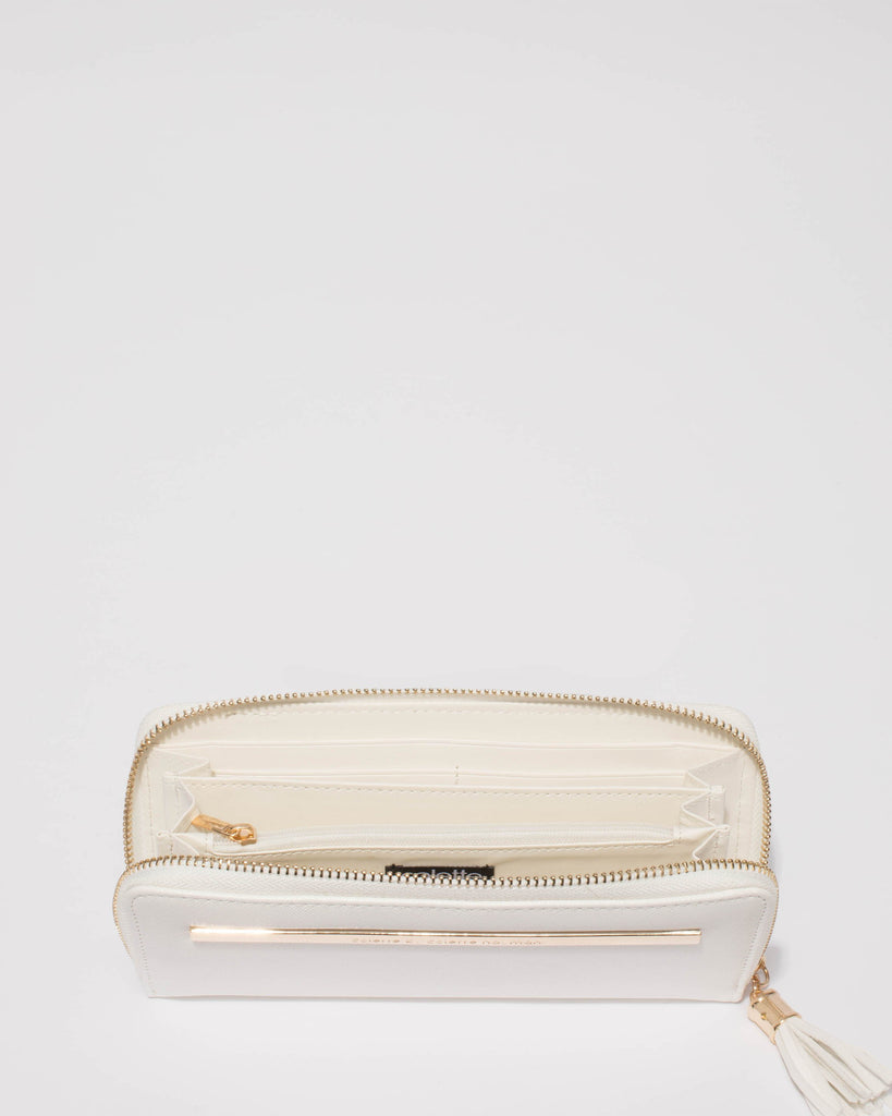 White Nina Embossed Wallet