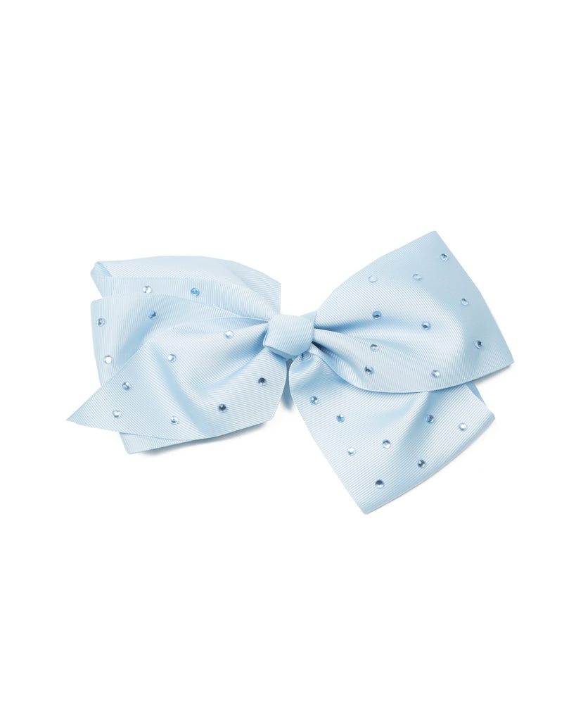 Blue Diamante Stone Large Bow Hair Clip