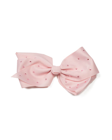 Pink Diamante Stone Large Bow Hair Clip