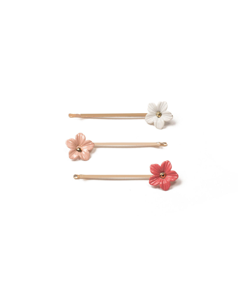 Pink And White Simple Flower Hair Pin