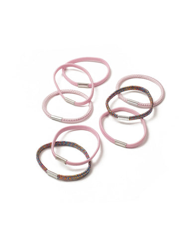 Pink Multi Pack Metallic Hair Tie