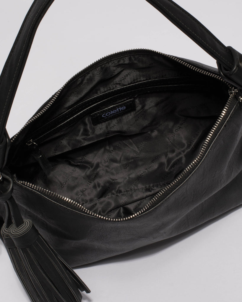 Black Natalie Slouch Tote Bag