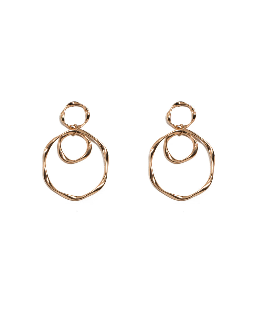 Gold Tone Twisted Loop Drop Earrings