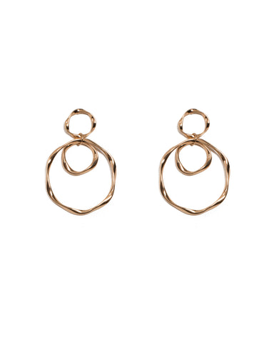 Gold Tone Twisted Loop Drop Earrings