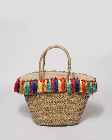Natural Weave Large Tassel Summer Tote