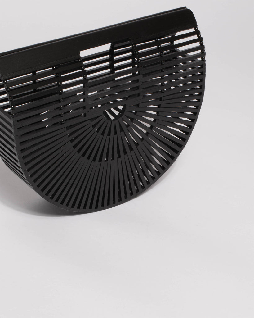 Black Gia Tassel Basket Small Bag