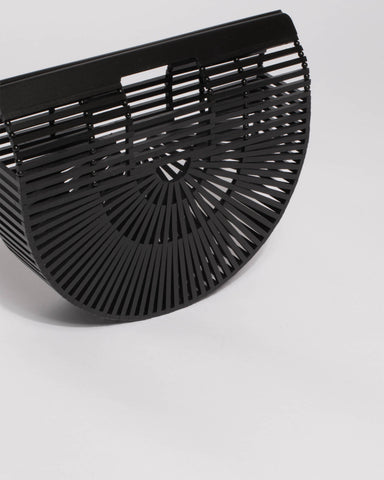 Black Gia Tassel Basket Small Bag