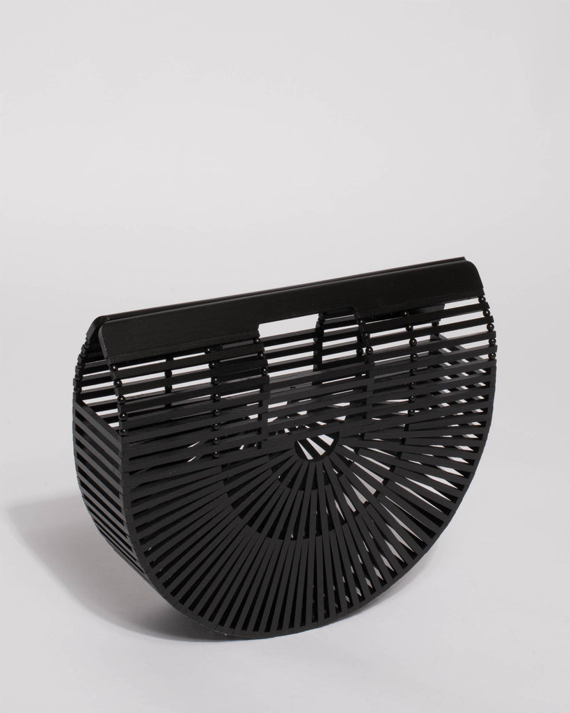 Black Gia Tassel Basket Small Bag