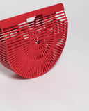 Red Gia Tassel Basket Small Bag