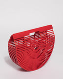 Red Gia Tassel Basket Small Bag