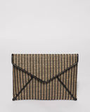 Black Natural Weave Envelope Weave Clutch Bag