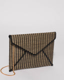 Black Natural Weave Envelope Weave Clutch Bag
