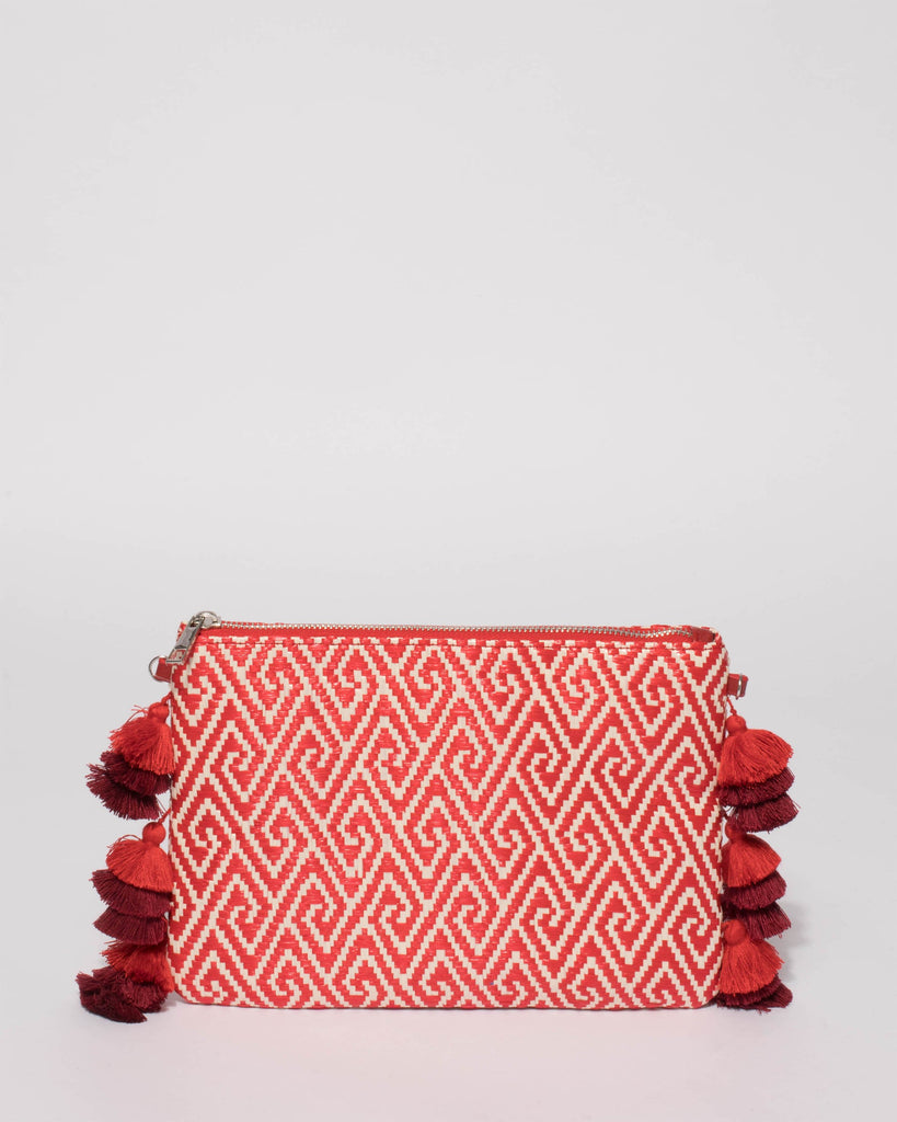 Red Bella Weave Clutch Bag