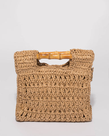 Natural Weave Maya Square Small Bag