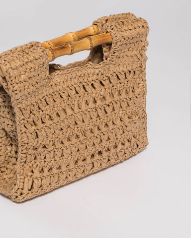 Natural Weave Maya Square Small Bag