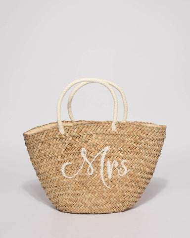 Natural Mrs Straw Tote Bag