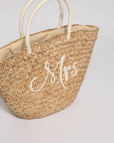 Natural Mrs Straw Tote Bag