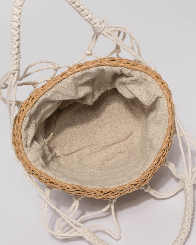 Natural Crochet Small Bucket Bag