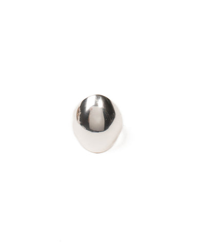 Silver Tone Large Metal Dome Ring - Large