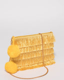 Yellow Fringe Layer Clutch Bag