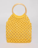 Yellow Crochet Cane Small Bag
