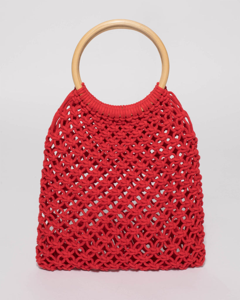 Red Crochet Cane Small Bag
