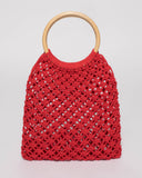 Red Crochet Cane Small Bag