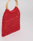 Red Crochet Cane Small Bag