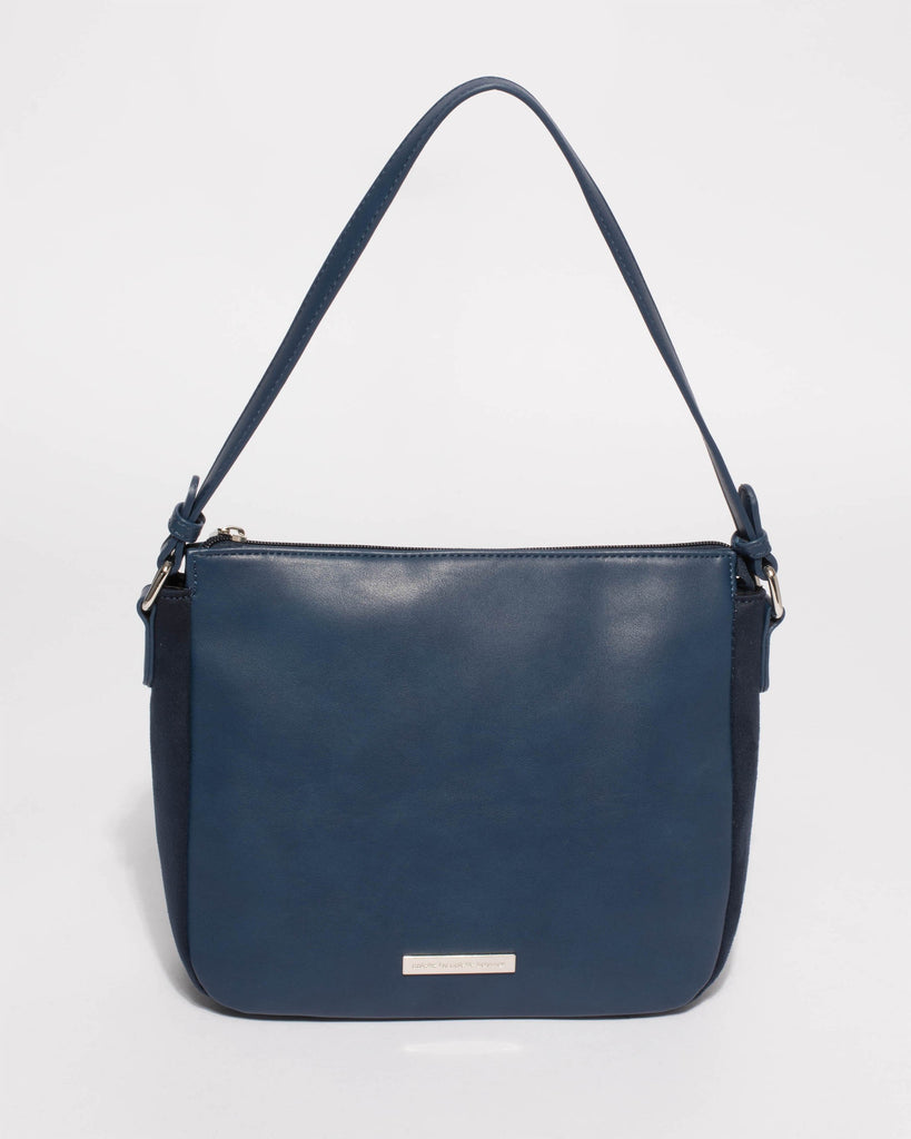 Navy Lucy Shoulder Strap Tote Bag